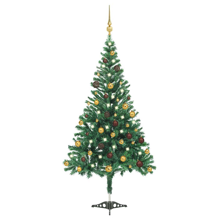 Brad de Crăciun pre-iluminat cu set globuri, 210 cm, 910 ramuri - WALTI WALTI