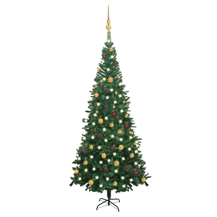 Brad de Crăciun pre-iluminat cu set globuri, verde, 240 cm, L - WALTI WALTI