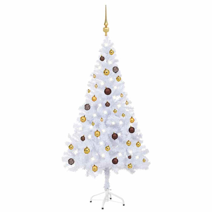 Brad de Crăciun pre-iluminat cu globuri, 150 cm, 380 de ramuri WALTI
