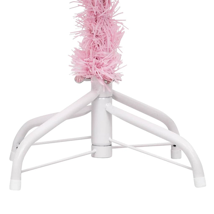 Brad Crăciun pre-iluminat cu set globuri, roz, 210 cm, PVC WALTI