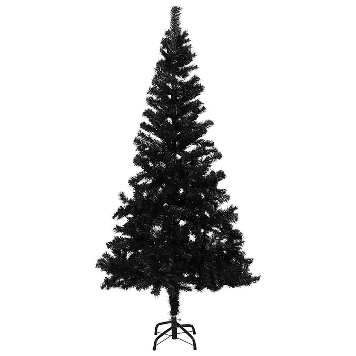 Brad Crăciun pre-iluminat cu set globuri, negru, 210 cm, PVC WALTI