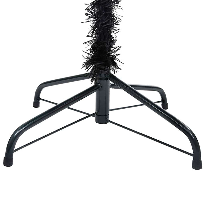 Brad Crăciun pre-iluminat cu set globuri, negru, 240 cm, PVC WALTI