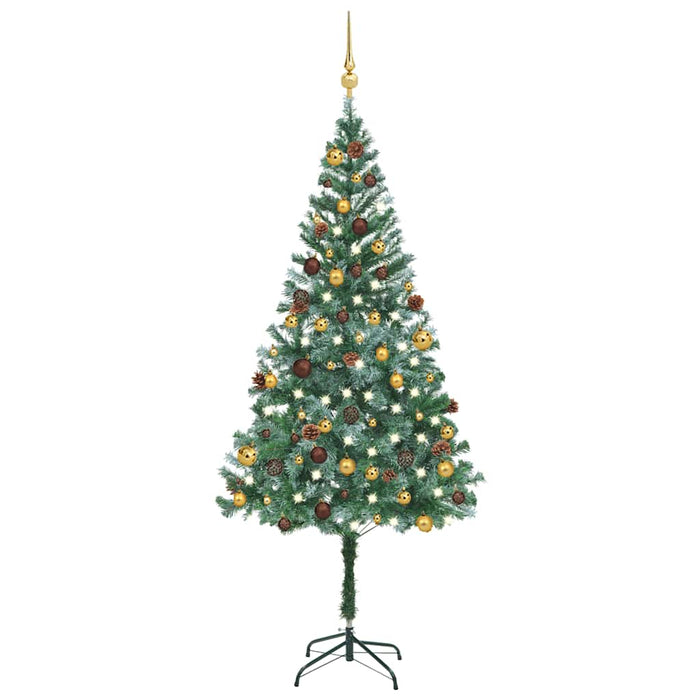 Brad Crăciun artificial pre-iluminat globuri/conuri pin, 180 cm WALTI