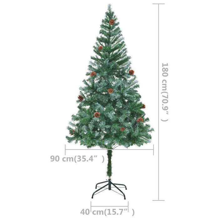 Brad Crăciun artificial pre-iluminat globuri/conuri pin, 180 cm WALTI