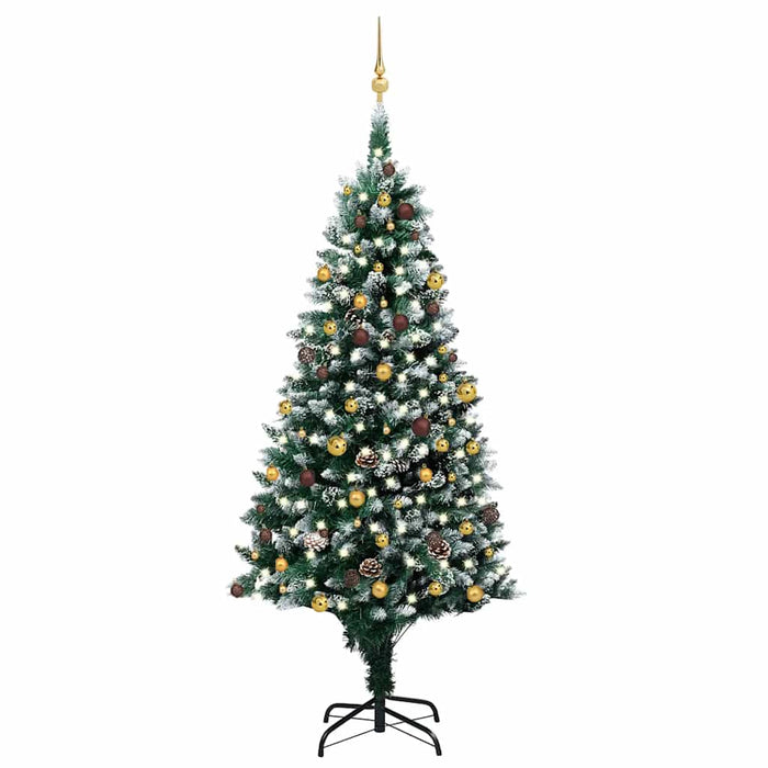 Brad Crăciun artificial cu LED-uri/globuri/conuri pin, 240 cm - WALTI WALTI