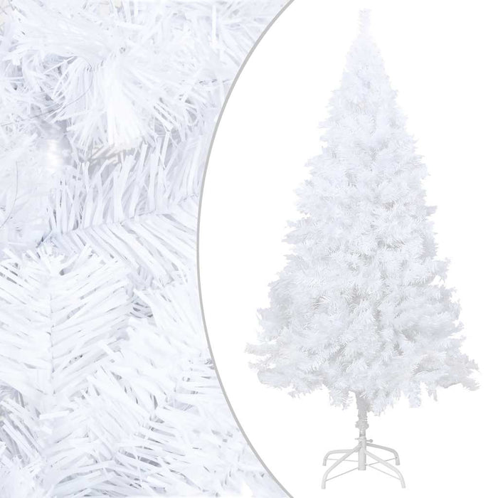 Brad Crăciun pre-iluminat artificial set globuri alb 210 cm PVC WALTI