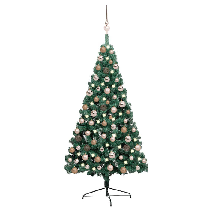 Brad Crăciun artificial pre-iluminat set globuri verde 120 cm - WALTI WALTI