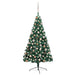 Brad Crăciun artificial pre-iluminat set globuri verde 120 cm - WALTI WALTI