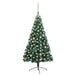 Jumătate brad Crăciun pre-iluminat cu set globuri verde 150 cm - WALTI WALTI