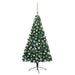 Jumătate brad Crăciun artificial cu set globuri verde 240 cm - WALTI WALTI