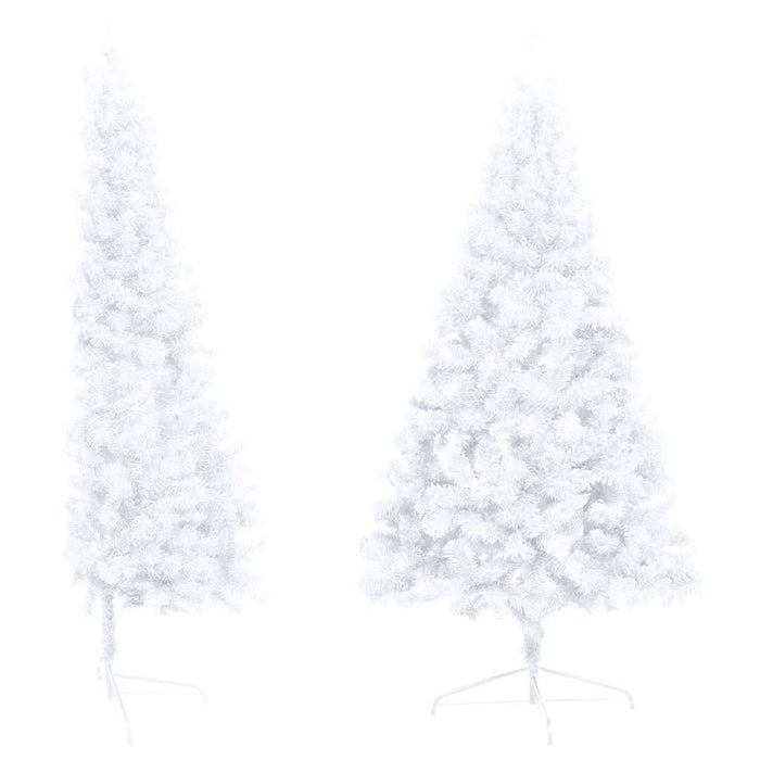 Jumătate brad Crăciun pre-iluminat cu set globuri, alb, 150 cm WALTI