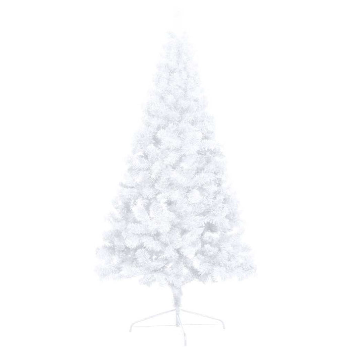 Jumătate brad Crăciun pre-iluminat cu set globuri, alb, 150 cm WALTI