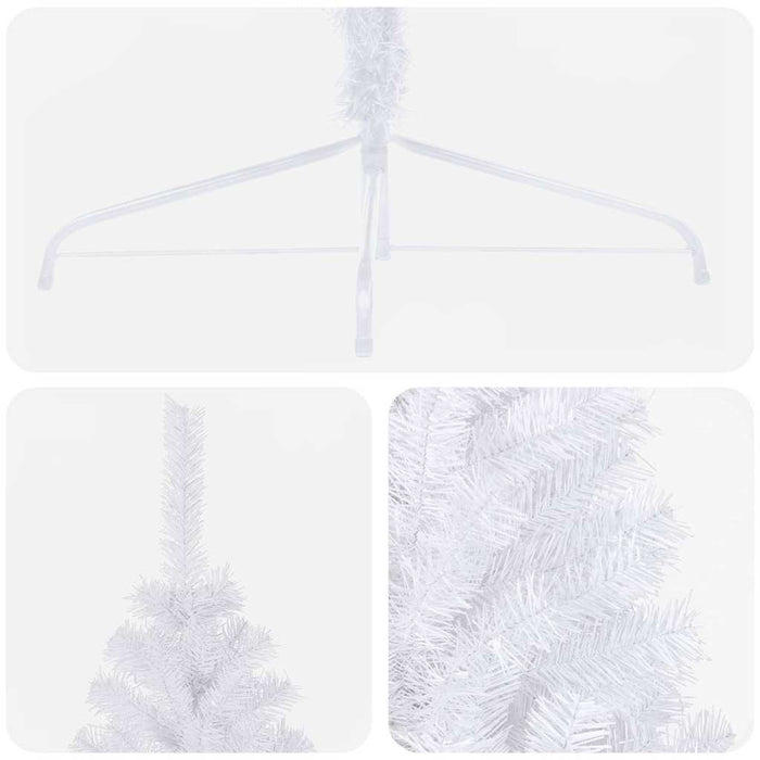 Jumătate brad Crăciun pre-iluminat cu set globuri, alb, 210 cm WALTI
