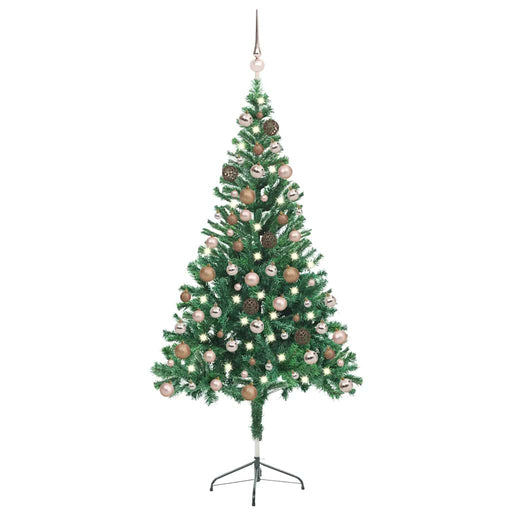 Brad de Crăciun pre-iluminat cu globuri, 150 cm, 380 de ramuri - WALTI WALTI