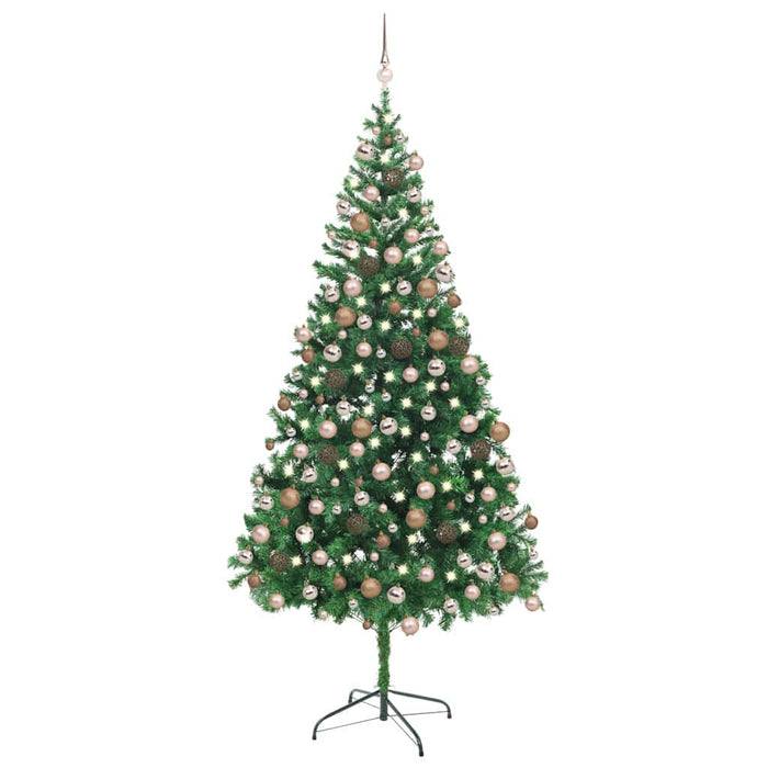 Brad de Crăciun pre-iluminat cu set globuri, 210 cm, 910 ramuri WALTI