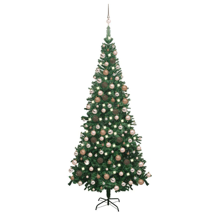 Brad de Crăciun pre-iluminat cu set globuri, verde, 240 cm, L WALTI