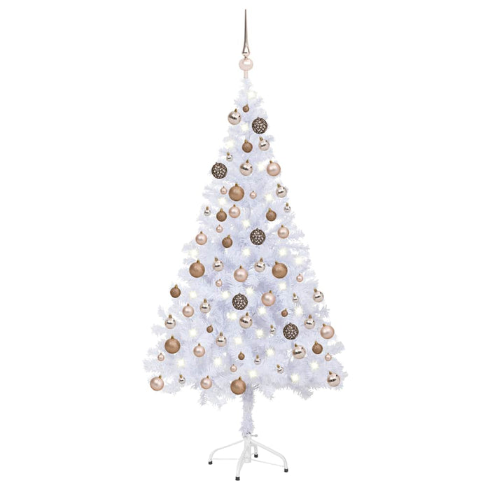 Brad de Crăciun pre-iluminat cu globuri, 150 cm, 380 de ramuri - WALTI WALTI