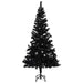 Brad Crăciun pre-iluminat cu set globuri, negru, 120 cm, PVC - WALTI WALTI