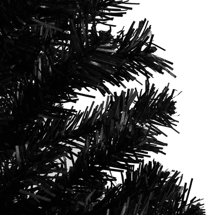 Brad Crăciun pre-iluminat cu set globuri, negru, 120 cm, PVC - WALTI WALTI