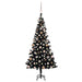 Brad Crăciun pre-iluminat cu set globuri, negru, 150 cm, PVC - WALTI WALTI