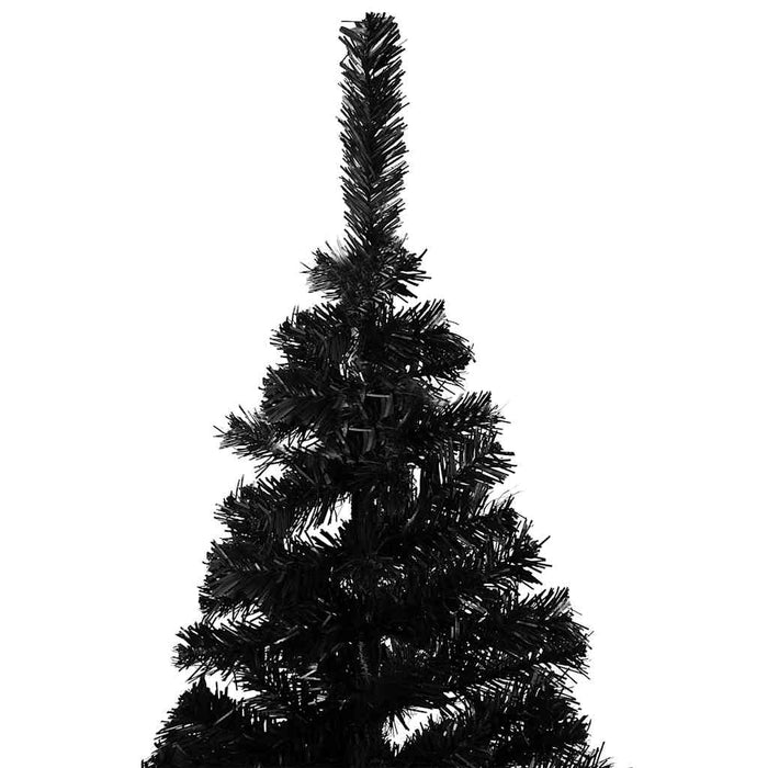 Brad Crăciun pre-iluminat cu set globuri, negru, 180 cm, PVC - WALTI WALTI