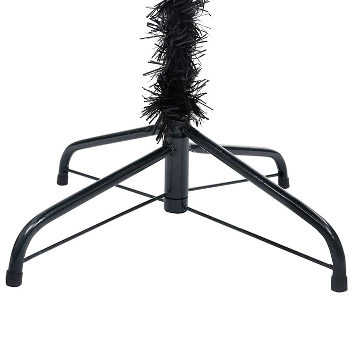 Brad Crăciun pre-iluminat cu set globuri, negru, 180 cm, PVC - WALTI WALTI