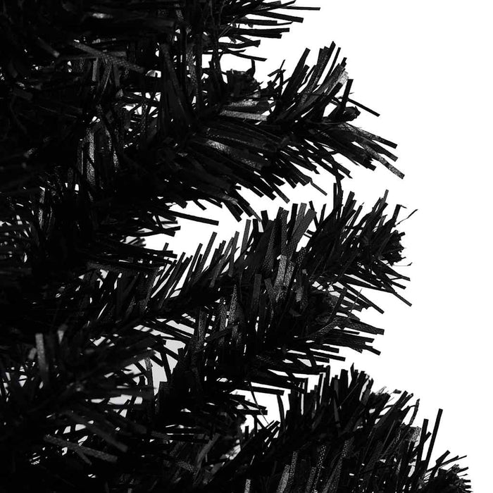 Brad Crăciun pre-iluminat cu set globuri, negru, 240 cm, PVC WALTI