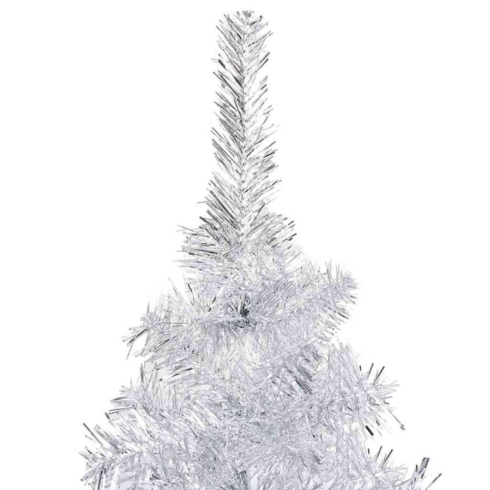 Brad Crăciun pre-iluminat cu set globuri, argintiu, 120 cm, PET - WALTI WALTI