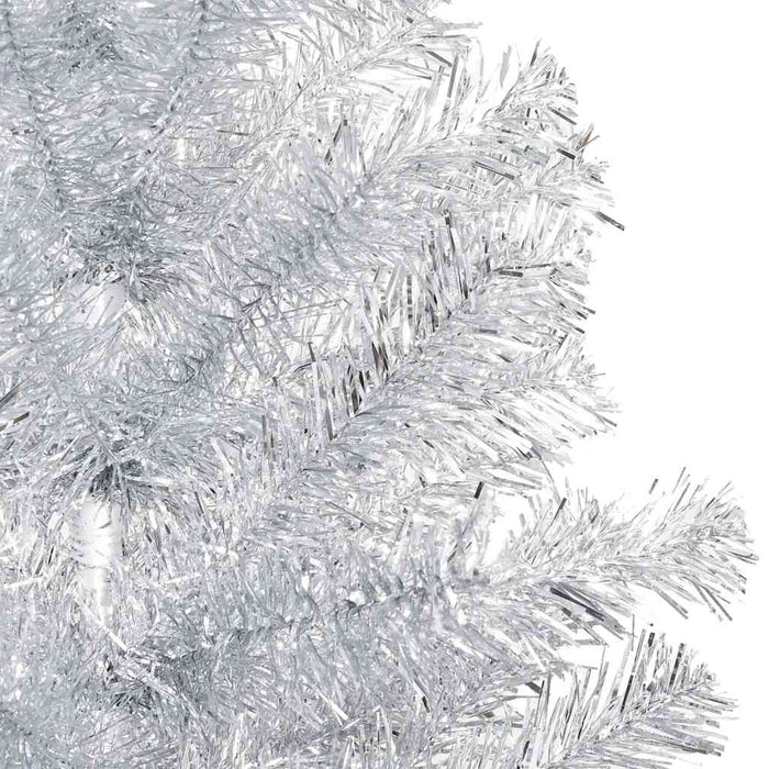 Brad Crăciun pre-iluminat cu set globuri, argintiu, 120 cm, PET - WALTI WALTI