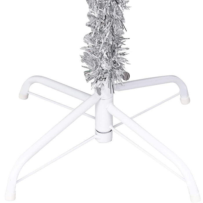 Brad Crăciun pre-iluminat cu set globuri, argintiu, 120 cm, PET - WALTI WALTI