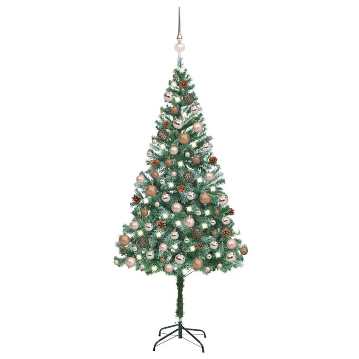 Brad Crăciun artificial pre-iluminat globuri/conuri pin 180 cm - WALTI WALTI