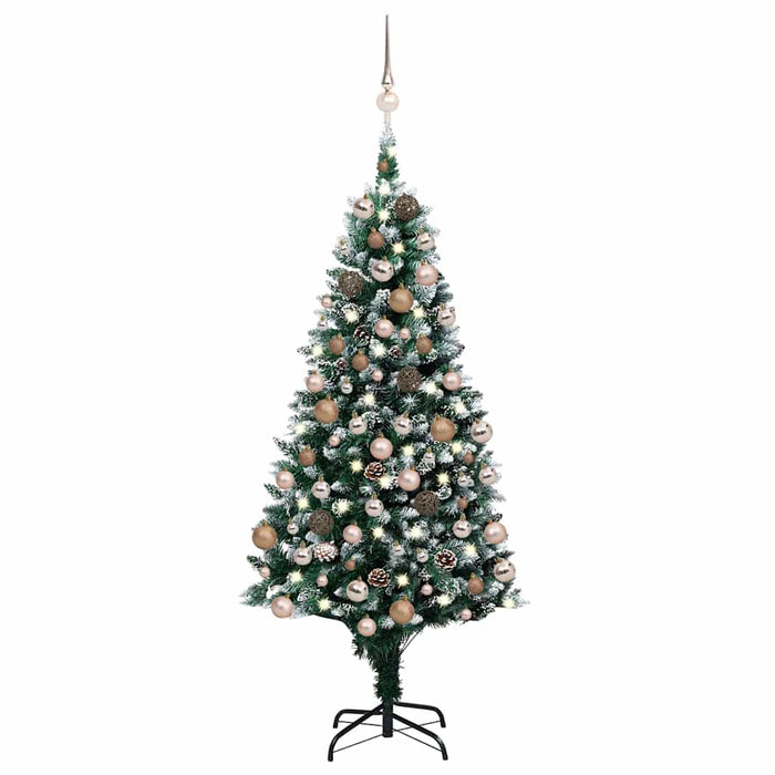 Brad Crăciun artificial cu LED-uri/globuri/conuri pin, 180 cm - WALTI WALTI
