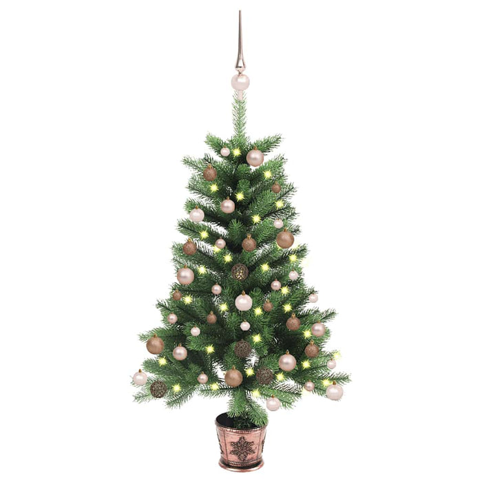 Brad Crăciun pre-iluminat artificial, set globuri, verde, 65 cm - WALTI WALTI