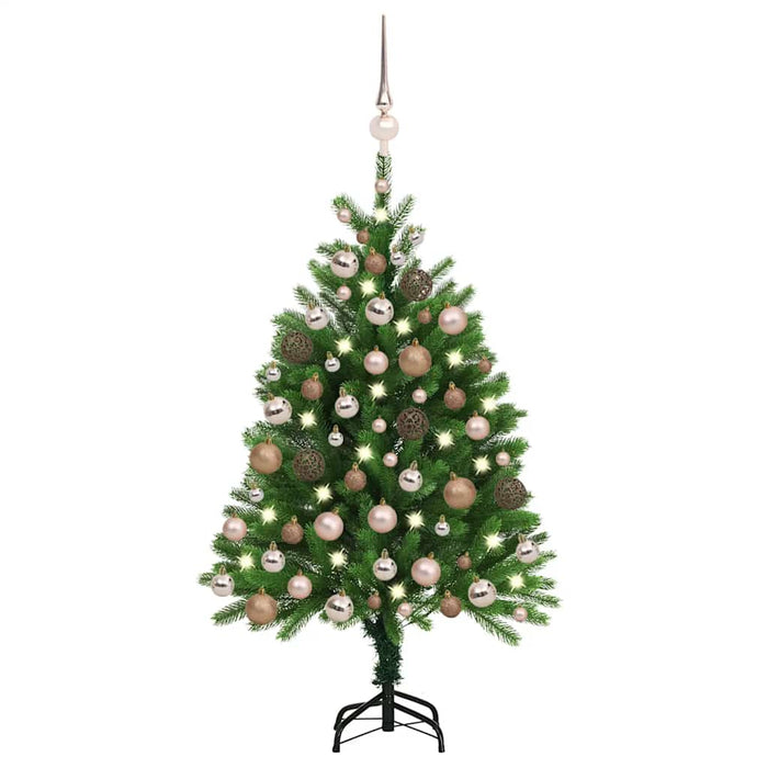 Brad de Crăciun pre-iluminat cu set globuri, verde, 120 cm - WALTI WALTI