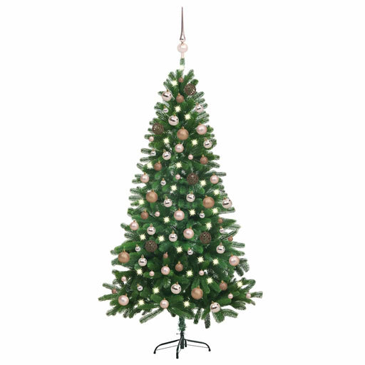 Brad Crăciun pre-iluminat artificial set globuri, verde, 180 cm - WALTI WALTI
