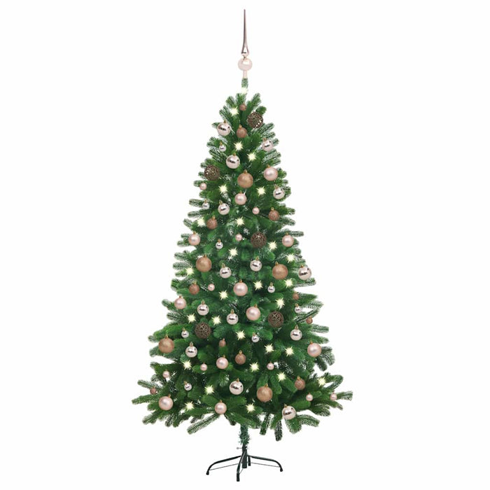 Brad Crăciun pre-iluminat artificial set globuri, verde, 180 cm - WALTI WALTI