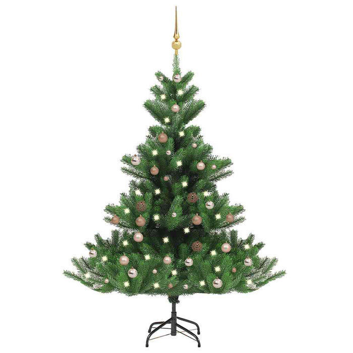 Pom de Crăciun artificial brad Nordmann LED&globuri verde 150cm - WALTI WALTI