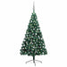 Jumătate brad Crăciun pre-iluminat cu set globuri verde 150 cm - WALTI WALTI