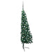 Jumătate brad Crăciun pre-iluminat cu set globuri verde 150 cm - WALTI WALTI
