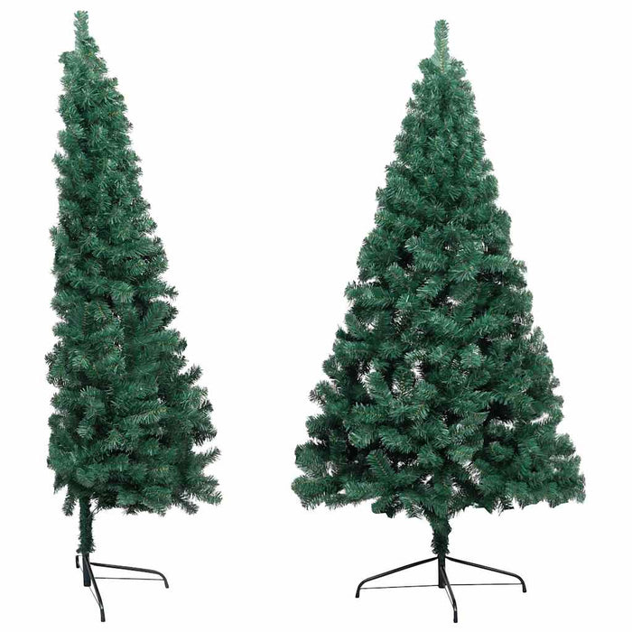 Jumătate brad Crăciun pre-iluminat cu set globuri verde 150 cm - WALTI WALTI