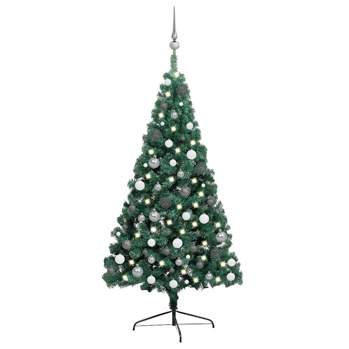 Jumătate brad Crăciun artificial cu set globuri verde 240 cm - WALTI WALTI