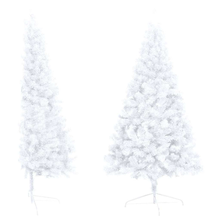 Jumătate brad Crăciun pre-iluminat cu set globuri, alb, 150 cm WALTI