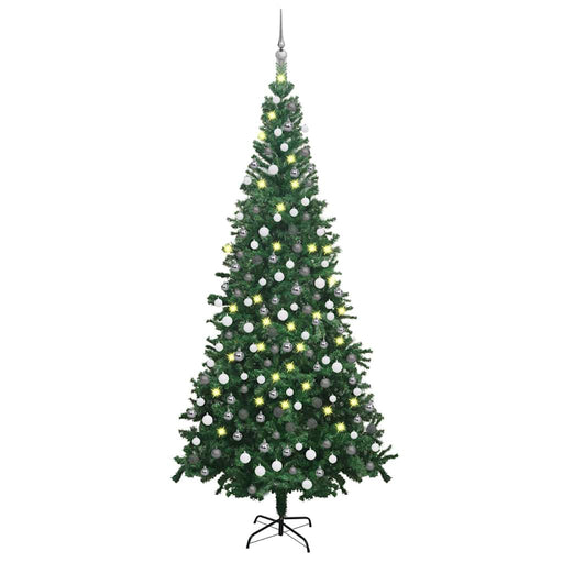 Brad de Crăciun pre-iluminat cu set globuri, verde, 240 cm, L - WALTI WALTI