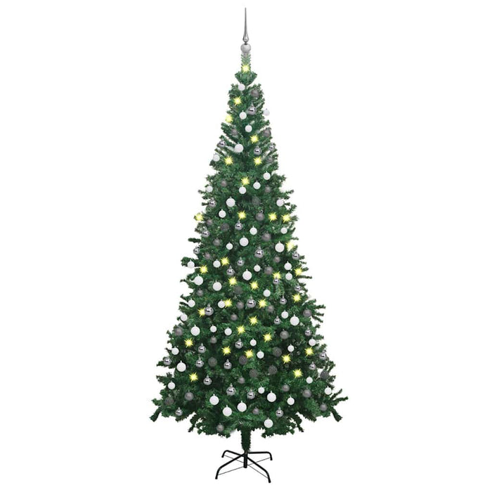 Brad de Crăciun pre-iluminat cu set globuri, verde, 240 cm, L - WALTI WALTI