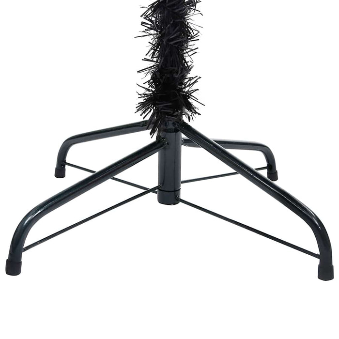 Brad Crăciun pre-iluminat cu set globuri, negru, 210 cm, PVC - WALTI WALTI