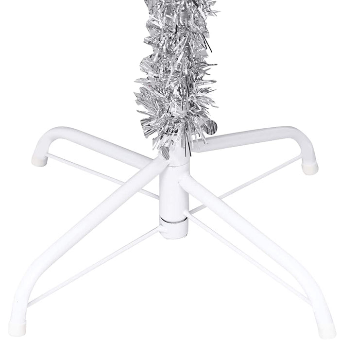 Brad Crăciun pre-iluminat cu set globuri, argintiu, 120 cm, PET - WALTI WALTI