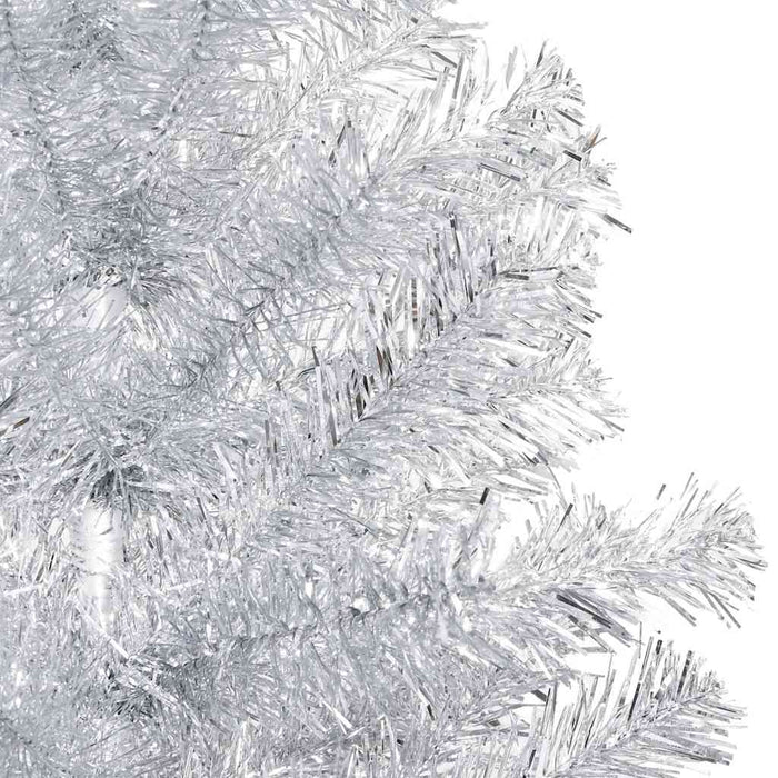 Brad Crăciun pre-iluminat cu set globuri, argintiu, 120 cm, PET - WALTI WALTI