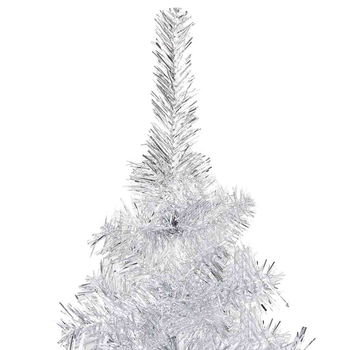 Brad Crăciun pre-iluminat cu set globuri, argintiu, 120 cm, PET - WALTI WALTI