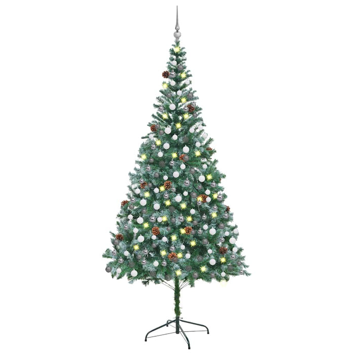Brad Crăciun artificial pre-iluminat globuri/conuri pin 210 cm WALTI