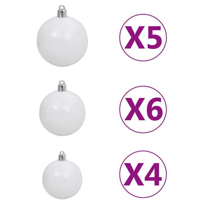 Brad Crăciun artificial cu LED-uri/globuri/conuri pin, 180 cm WALTI